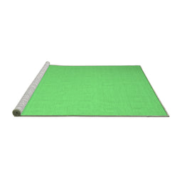 Sideview of Machine Washable Abstract Emerald Green Contemporary Area Rugs, wshcon625emgrn
