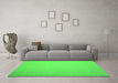 Machine Washable Abstract Green Contemporary Area Rugs in a Living Room,, wshcon625grn