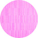 Round Solid Pink Modern Rug, con626pnk