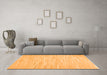 Machine Washable Solid Orange Modern Area Rugs in a Living Room, wshcon626org