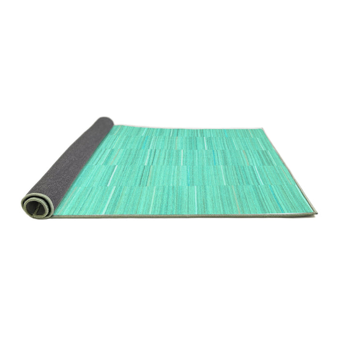 Sideview of Solid Turquoise Modern Rug, con626turq