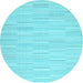 Round Solid Light Blue Modern Rug, con626lblu