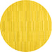 Round Solid Yellow Modern Rug, con626yw