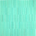 Square Solid Turquoise Modern Rug, con626turq