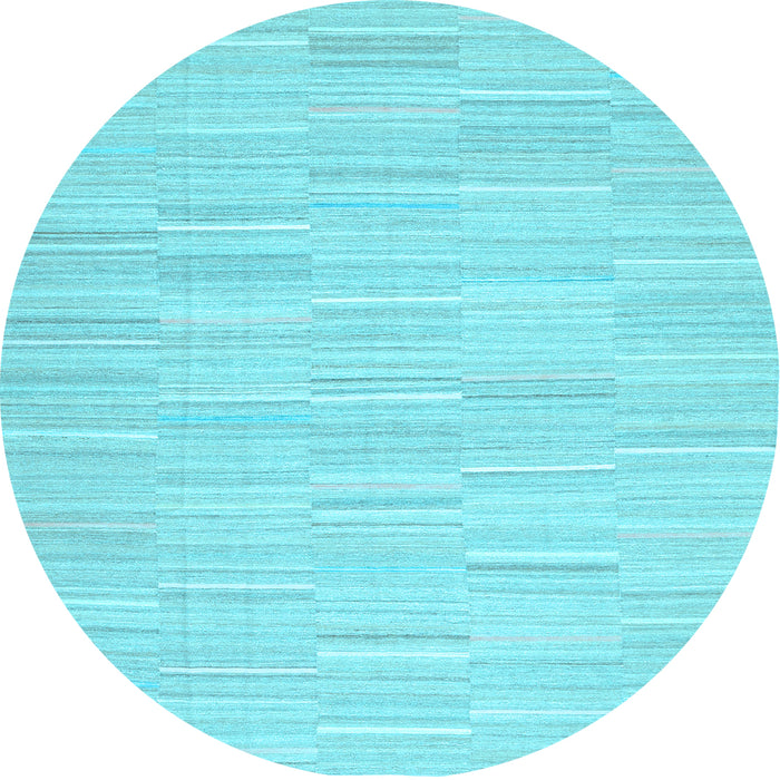 Round Machine Washable Solid Light Blue Modern Rug, wshcon626lblu