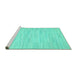 Sideview of Machine Washable Solid Turquoise Modern Area Rugs, wshcon626turq