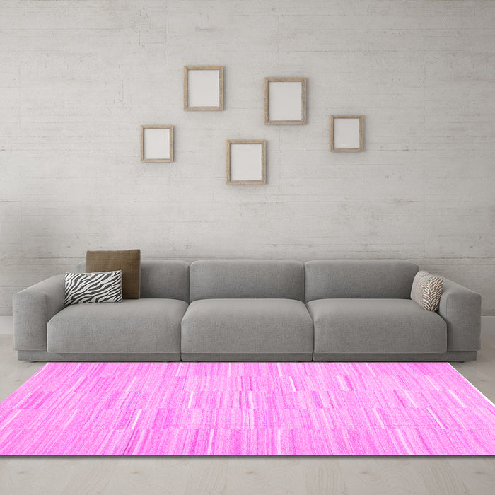 Machine Washable Solid Pink Modern Rug in a Living Room, wshcon626pnk
