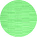 Round Solid Emerald Green Modern Rug, con626emgrn