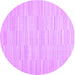 Round Solid Purple Modern Rug, con626pur