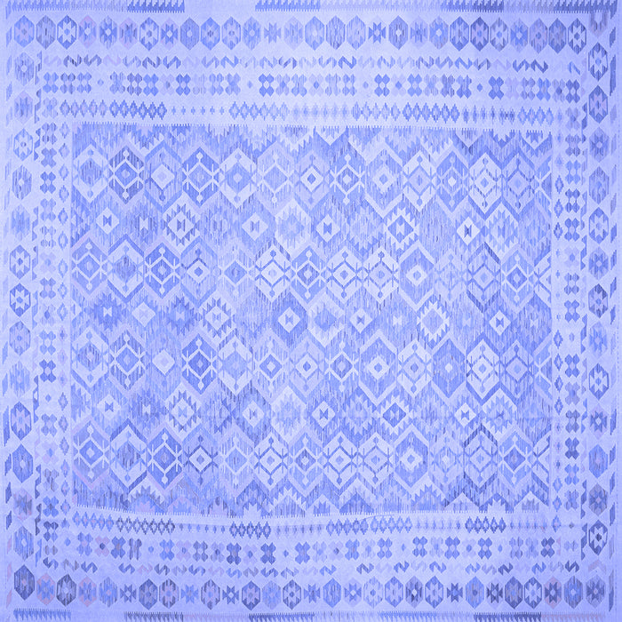 Square Southwestern Blue Country Rug, con627blu