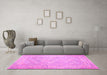 Machine Washable Southwestern Pink Country Rug in a Living Room, wshcon627pnk