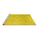 Sideview of Machine Washable Southwestern Yellow Country Rug, wshcon627yw