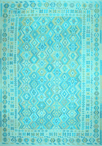 Southwestern Light Blue Country Rug, con627lblu