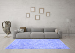 Machine Washable Southwestern Blue Country Rug in a Living Room, wshcon627blu