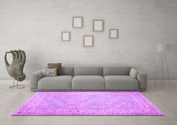 Machine Washable Southwestern Purple Country Area Rugs in a Living Room, wshcon627pur