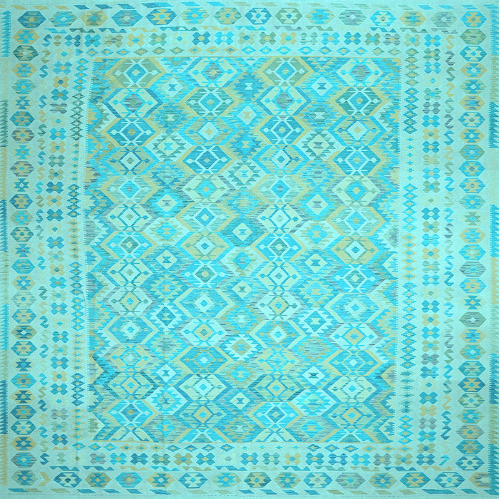 Square Southwestern Light Blue Country Rug, con627lblu