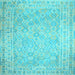 Square Southwestern Light Blue Country Rug, con627lblu