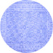 Round Southwestern Blue Country Rug, con627blu