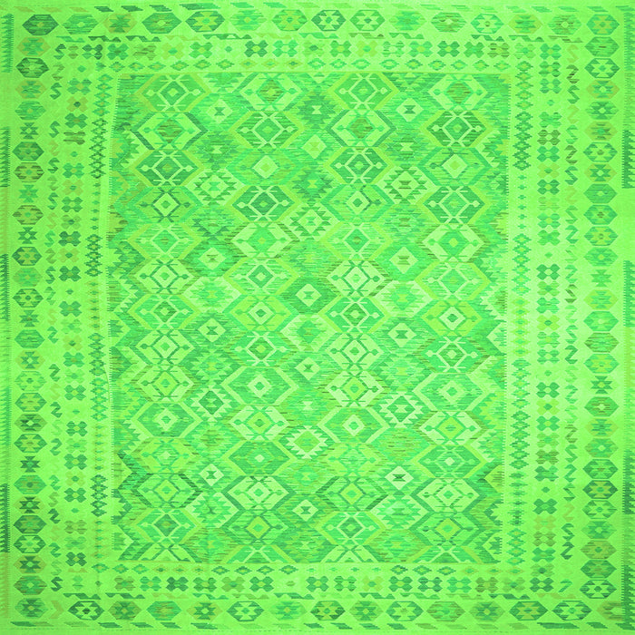 Serging Thickness of Southwestern Green Country Rug, con627grn