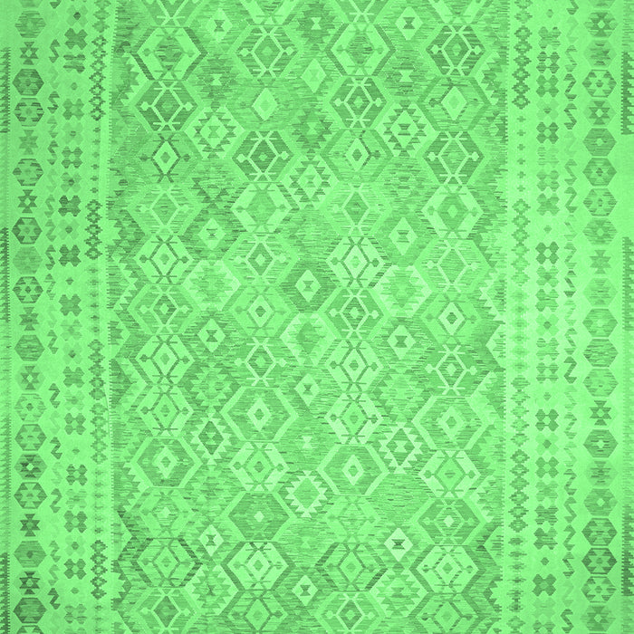 Machine Washable Southwestern Emerald Green Country Area Rugs, wshcon627emgrn