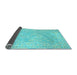 Sideview of Southwestern Light Blue Country Rug, con627lblu