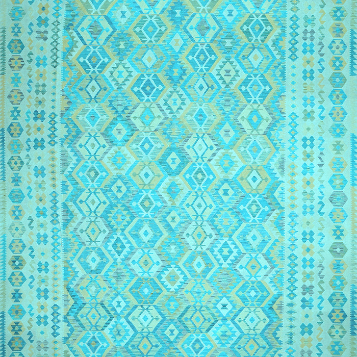 Machine Washable Southwestern Light Blue Country Rug, wshcon627lblu