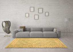 Machine Washable Southwestern Brown Country Rug in a Living Room,, wshcon627brn