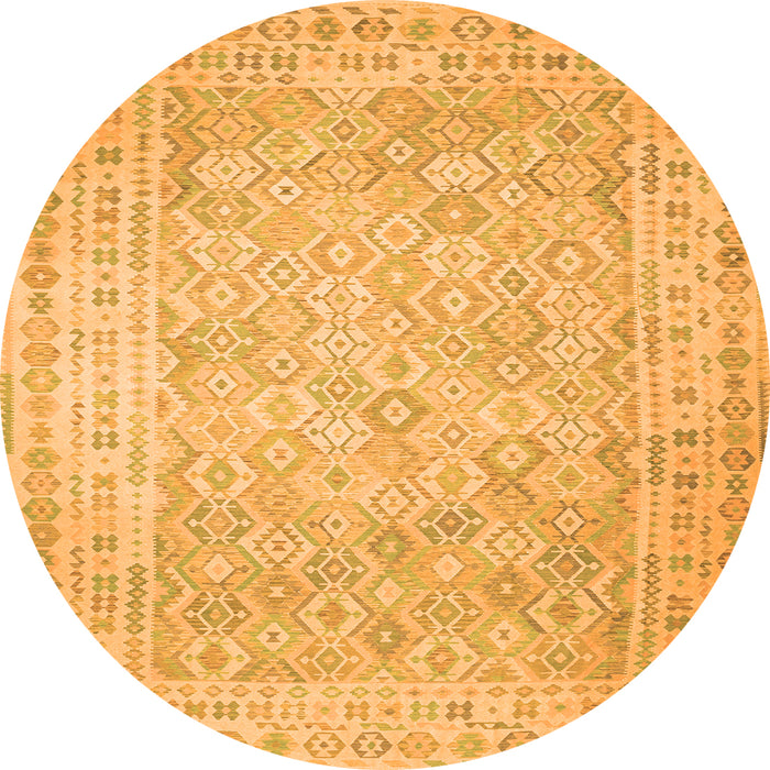 Square Southwestern Orange Country Rug, con627org