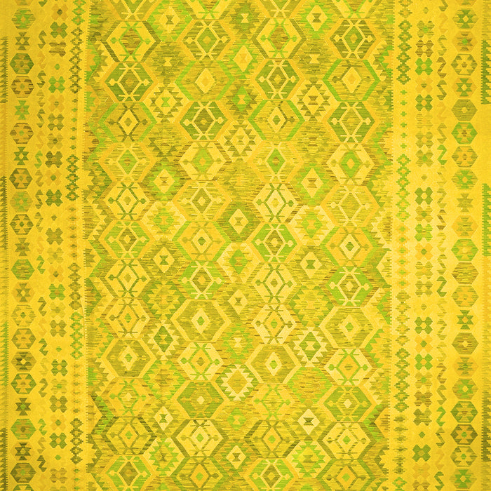 Machine Washable Southwestern Yellow Country Rug, wshcon627yw