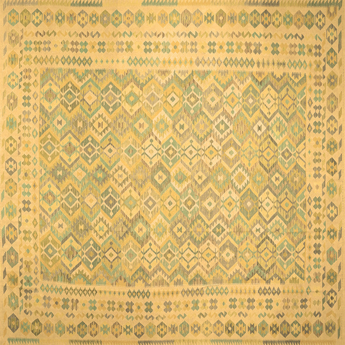 Square Machine Washable Southwestern Brown Country Rug, wshcon627brn