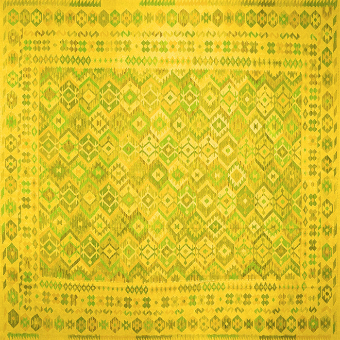 Square Southwestern Yellow Country Rug, con627yw
