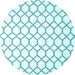 Round Machine Washable Terrilis Light Blue Contemporary Rug, wshcon628lblu