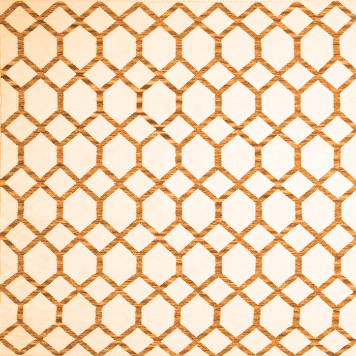 Round Machine Washable Terrilis Orange Contemporary Area Rugs, wshcon628org