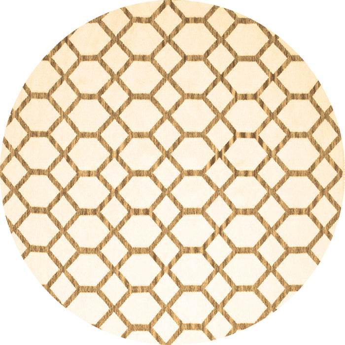 Round Machine Washable Terrilis Brown Contemporary Rug, wshcon628brn