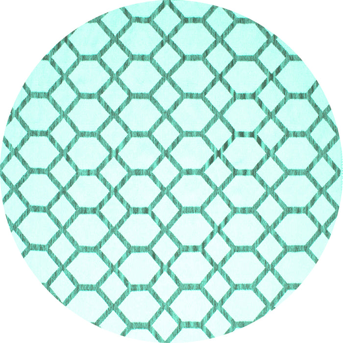 Round Terrilis Turquoise Contemporary Rug, con628turq