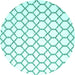 Round Terrilis Turquoise Contemporary Rug, con628turq