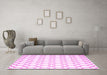 Machine Washable Terrilis Pink Contemporary Rug in a Living Room, wshcon628pnk