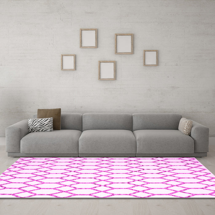 Machine Washable Terrilis Pink Contemporary Rug in a Living Room, wshcon628pnk