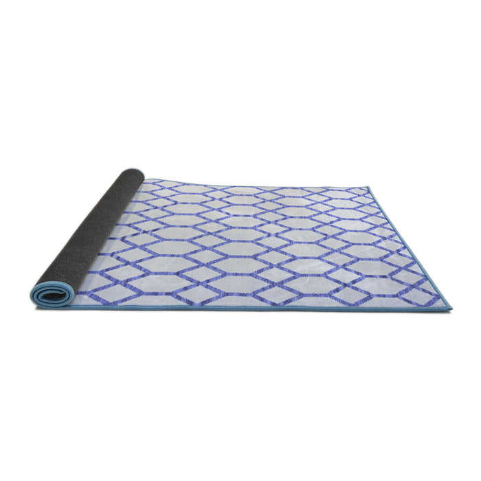 Sideview of Terrilis Blue Contemporary Rug, con628blu