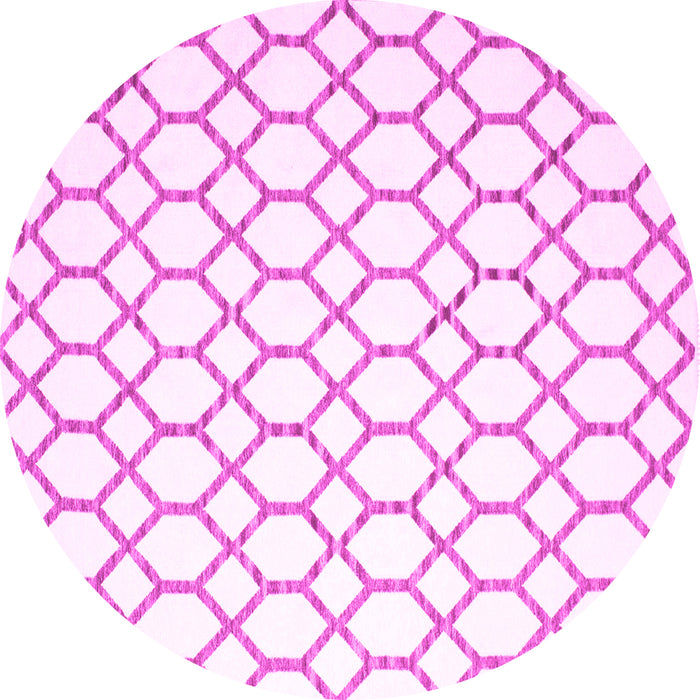Round Machine Washable Terrilis Pink Contemporary Rug, wshcon628pnk