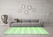 Machine Washable Terrilis Green Contemporary Area Rugs in a Living Room,, wshcon628grn