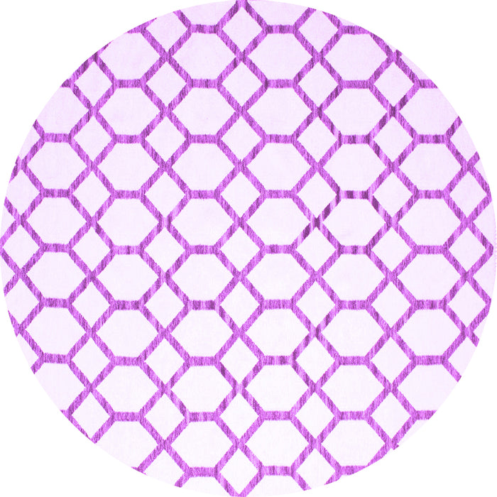Round Machine Washable Terrilis Purple Contemporary Area Rugs, wshcon628pur