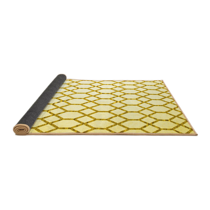 Sideview of Terrilis Yellow Contemporary Rug, con628yw
