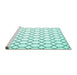 Sideview of Machine Washable Terrilis Turquoise Contemporary Area Rugs, wshcon628turq