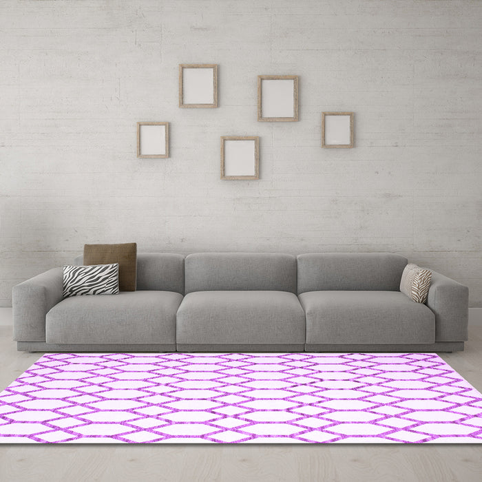 Machine Washable Terrilis Purple Contemporary Area Rugs in a Living Room, wshcon628pur