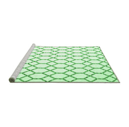 Sideview of Machine Washable Terrilis Emerald Green Contemporary Area Rugs, wshcon628emgrn