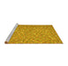 Sideview of Machine Washable Southwestern Yellow Country Rug, wshcon629yw