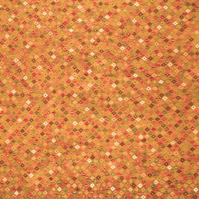 Round Machine Washable Southwestern Orange Country Area Rugs, wshcon629org