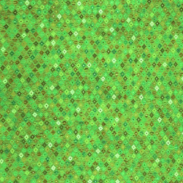 Serging Thickness of Machine Washable Southwestern Green Country Area Rugs, wshcon629grn