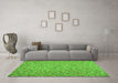 Machine Washable Southwestern Green Country Area Rugs in a Living Room,, wshcon629grn